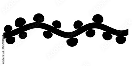 Wavy Uneven Line Divider with Bold Half-Circles Flat Vector Graphic