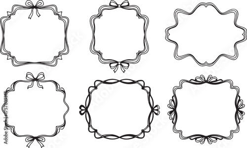 Collection of six ornate vintage decorative frames with intricate scrollwork and floral embellishments