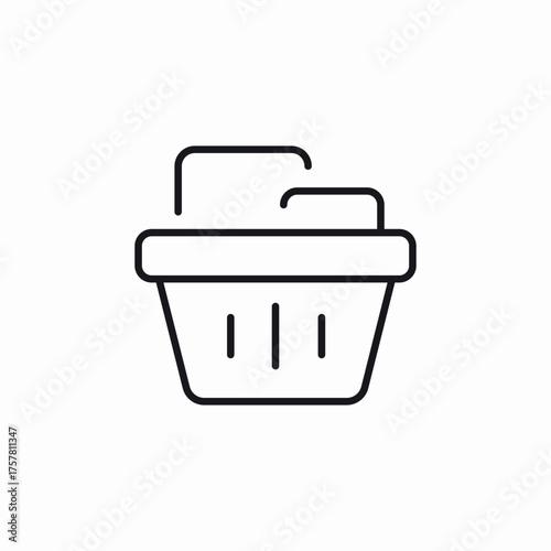 grocery basket shop icon sign vector