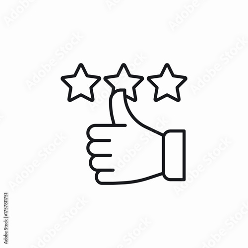 thumbs up rate stars icon sign vector