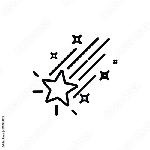 A single starburst icon with trailing lines against a white background is depicted