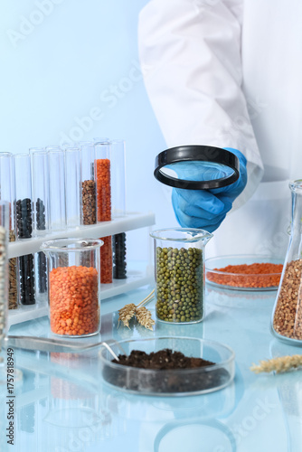 Agronomist examining seed s...