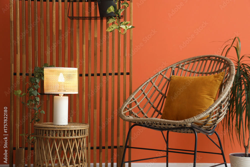 © Pixel-Shot - Interior of stylish living room with chair, houseplants and glowing lamp on coffee table © Pixel-Shot - Interior of stylish living room with chair, houseplants and glowing lamp on coffee table