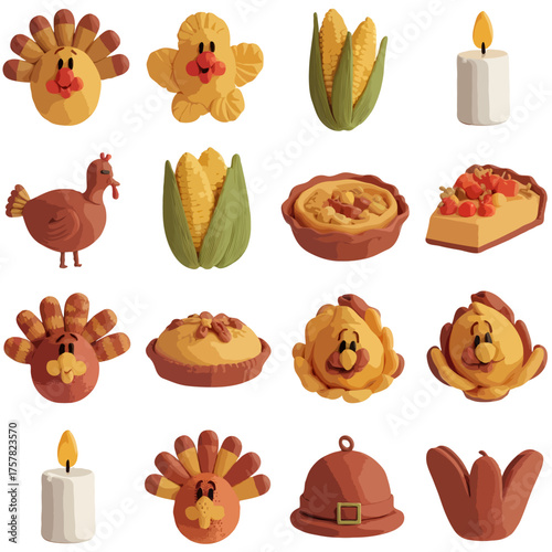 Thanksgiving bundle Collection of thanksgiving themed food decorations and treats