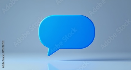 A vibrant blue speech bubble icon for communication and messaging