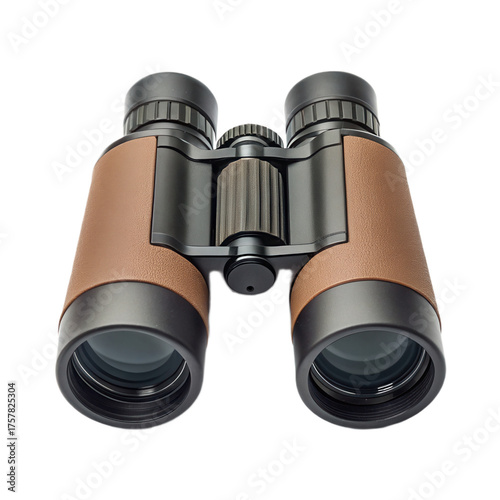 High quality binoculars with sleek design featuring brown leather grip and black accents, perfect for outdoor adventures and wildlife observation