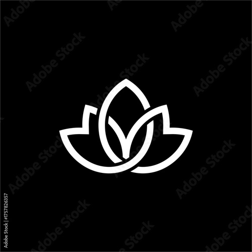 A modern, professional lotus/flower logo using continuous line art. It symbolizes balanced growth, natural serenity, and a futuristic approach to holistic wellness and beautiful design.
