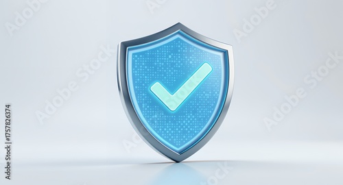 Wallpaper Mural Digital Shield with Checkmark Symbol for Security and Approval Torontodigital.ca