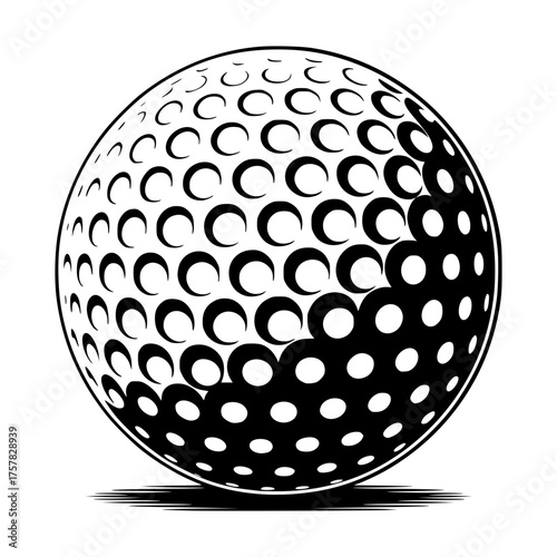 Golf Ball Emblem: A detailed depiction of a golf ball, showcasing its dimpled surface and capturing the essence of precision and the spirit of the game.