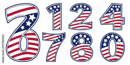 american flag font 1 to 9 flag, british, white, united, london, united kingdom, kingdom, flags, national, union, illustration, britain, symbol, usa, uk, england, blue, red, america, vector, sign, unio