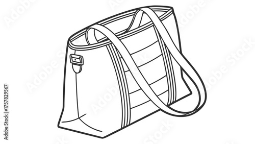 vector illustration of a black and white handbag vector, icon, art, bag, illustration, sketch, symbol, 