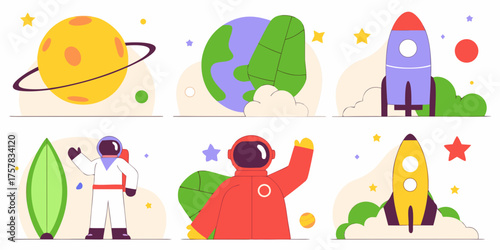 set of vector illustration summer, rainbow, drawing, earth, vector, child, children, illustration, world, family, baby, playing, childhood, design, love, people, kids, boy, cartoon, kid, art