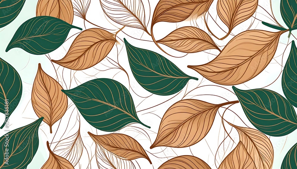 Fototapeta premium Elegant Autumn Leaves Pattern Background.