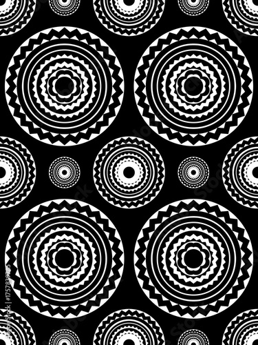 Ethnic seamless, Mandala patterns with simple shapes. Tribal and ethnic fabrics. Simple geometric pattern elements are best used in design, textile printing.