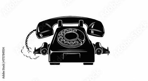 Classic rotary dial telephone with a retro charm, evoking nostalgia and communication.