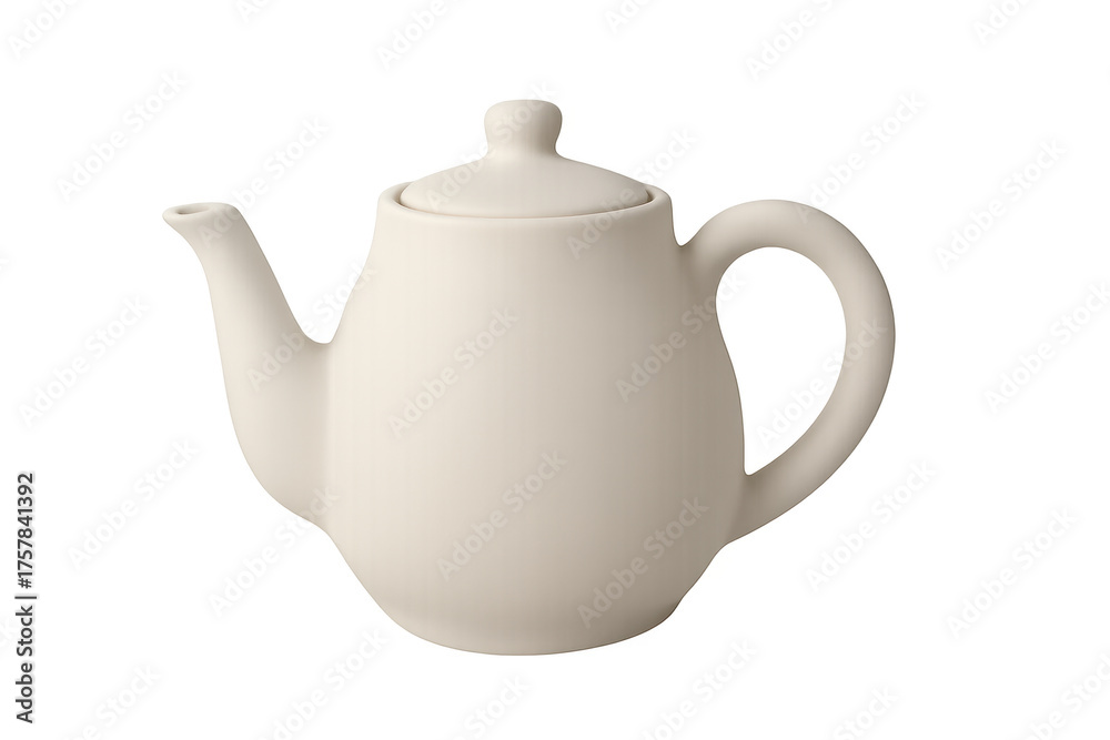 Obraz premium White ceramic teapot preparing hot tea beverage