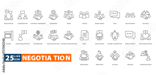 negotiation outline icon sheet