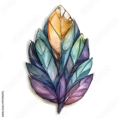 watercolor vector of Body Jewel, isolated on a white background.