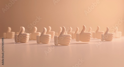 A multitude of thumbs up icons displayed in a pleasing arrangement for positive feedback and endorsement.
