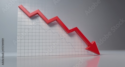 A Red Arrow Chart Indicating Financial Decline or Downturn