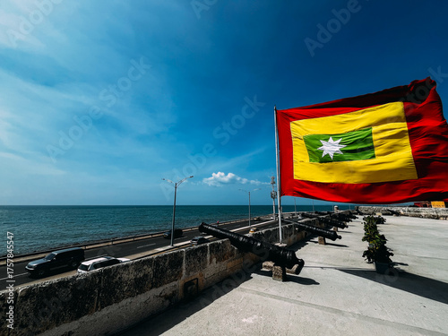 flag on the pier