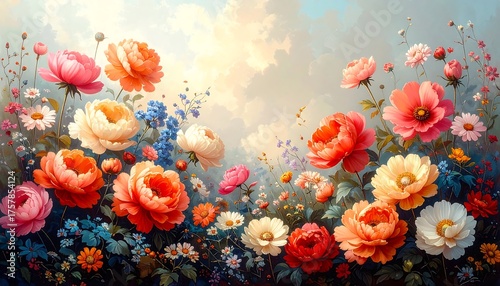 Floral Abundance - A Symphony of Colors in a Garden Dream.