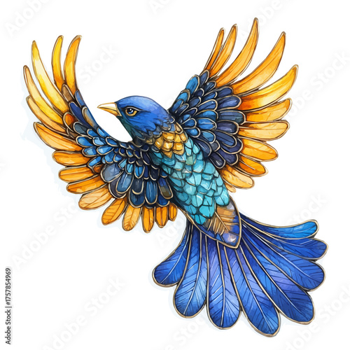 Animal Brooch, watercolor illustration vector, isolated on a white background.