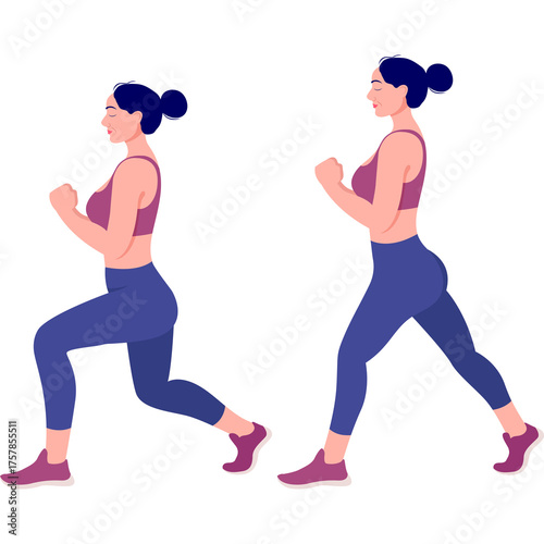 woman exercising blue leggings purple top clip art preview