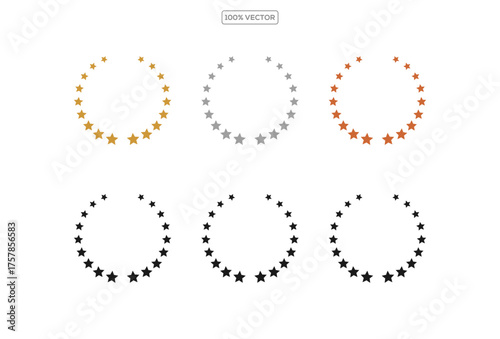 star circle round frame icon in flat and line. isolated on transparent background. Element design collection
