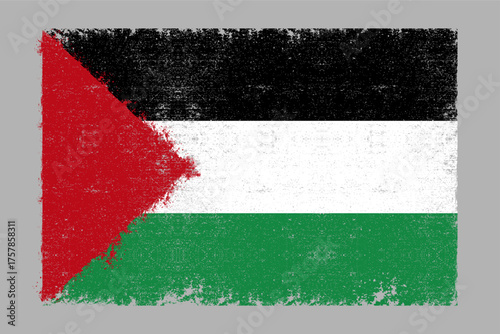 Palestine Flag with Distressed