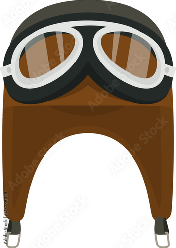 Vintage Aviator Hat Pilot Helmet and Goggles Illustration