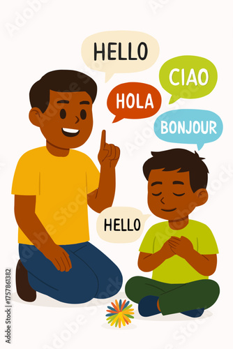Brother Teaching Languages to Sibling Vector