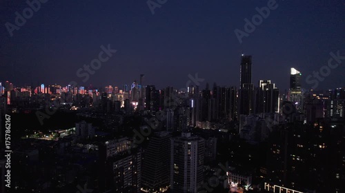 Wallpaper Mural Aerial view of the skyline of Fuzhou's Minjiang River. Torontodigital.ca