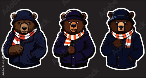A vector of bear Football fans for logo design