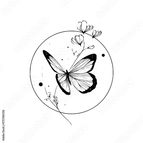 Dreamy butterfly and flowers tattoo design you will absolutely adore share this with your friends now