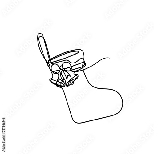 continuous line drawing Christmas stockings