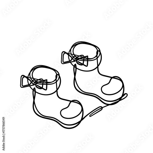 continuous line drawing Christmas stockings