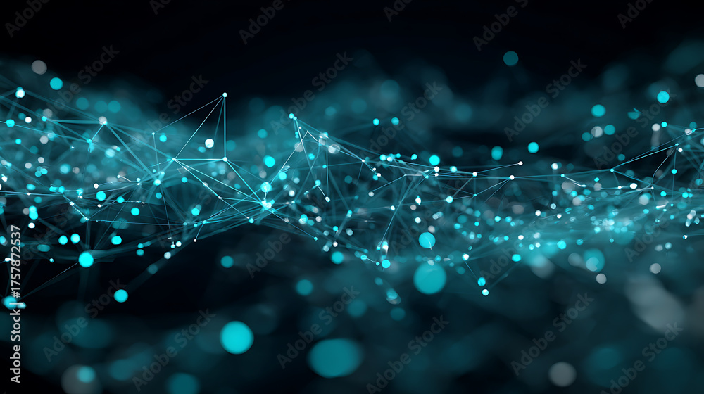 custom made wallpaper toronto digitalFuturistic networking with glowing interconnected nodes, illustrating modern technology, science, and innovation concepts for data, connectivity, and progress