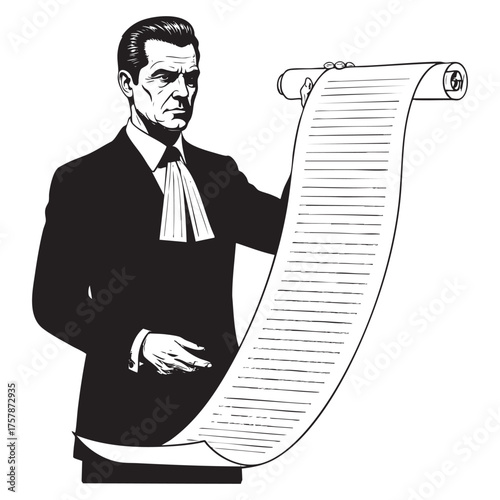 Barrister Examining a Proclamation or Decree