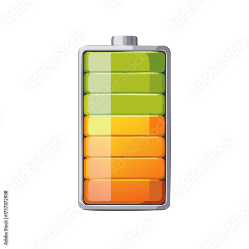 Modern battery charge level meter illustration with gradient colors