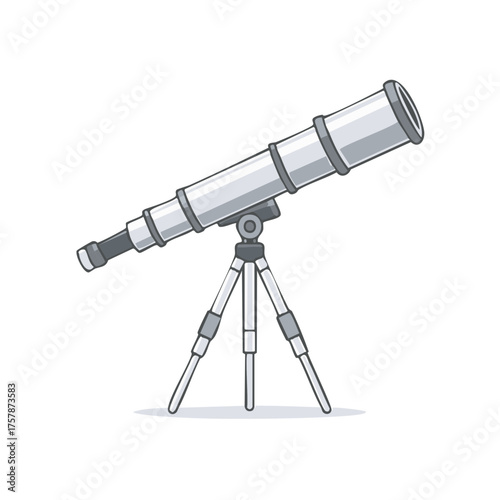 Modern astronomical telescope on a sturdy tripod for distant star observation