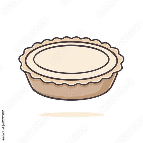Empty baked pie crust tart shell prepared for sweet dessert filling