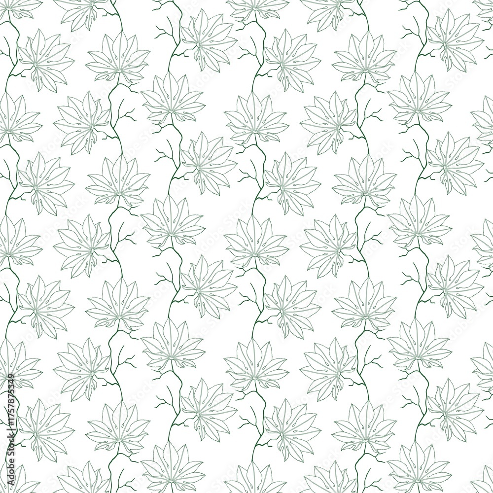 Fototapeta premium pattern, wallpaper, vector, seamless, flower, leaf, design, floral