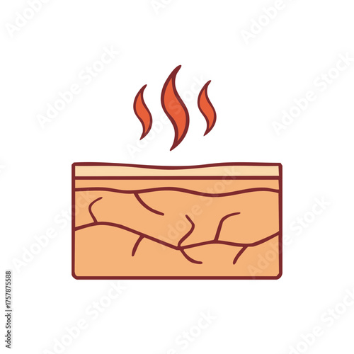 Dry Skin Texture with Cracks and Irritation, Moisture Loss and Dehydration Concept