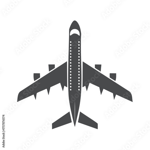 Airplane Silhouette Top View Jet Aircraft Design Illustration Flying Aviation Aeroplane Transportation Travel
