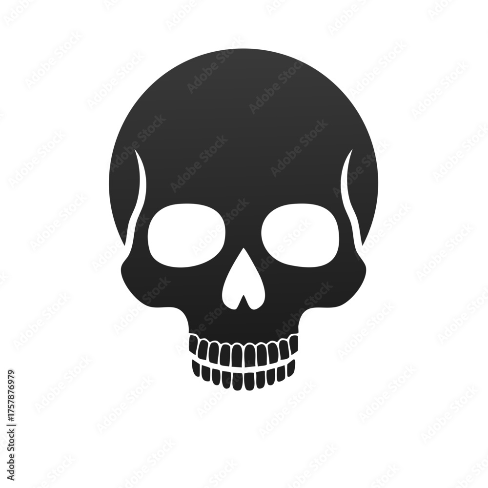 Fototapeta premium Black and white skull graphic design, vector illustration for various themes
