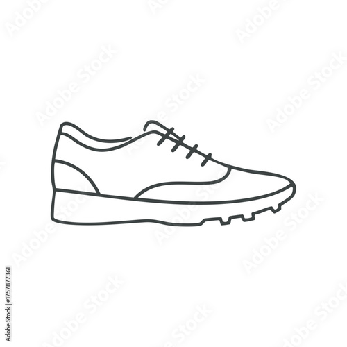 Classic Mens Lace Up Shoe Outline Icon Fashion Footwear Accessory Elegant Style