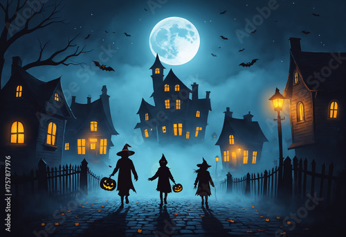witches on cobblestone stre...