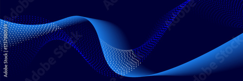 Flowing dark blue curve shape with soft gradient vector abstract background, relaxing and tranquil art, can illustrate health medical or sound of music.