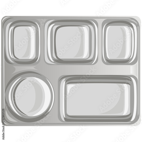 Food Tray School Lunch Stainless Steel Illustration